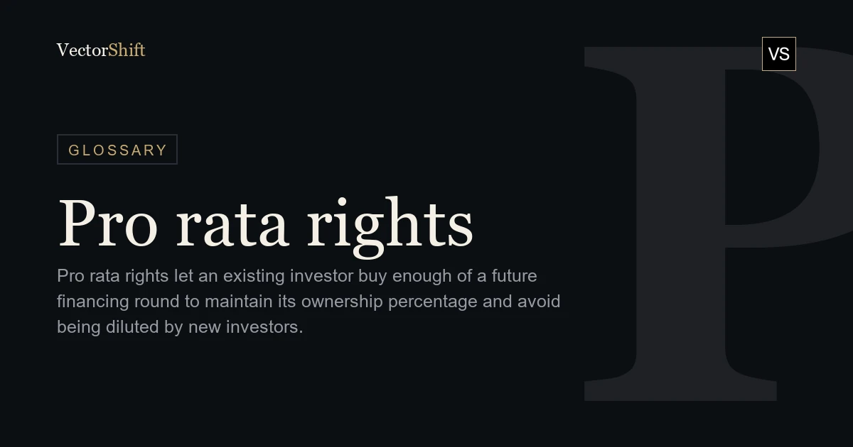 Pro rata rights — Glossary — VectorShift