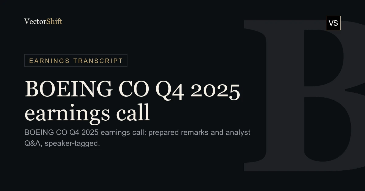 The Boeing Company Q4 2025 earnings call
