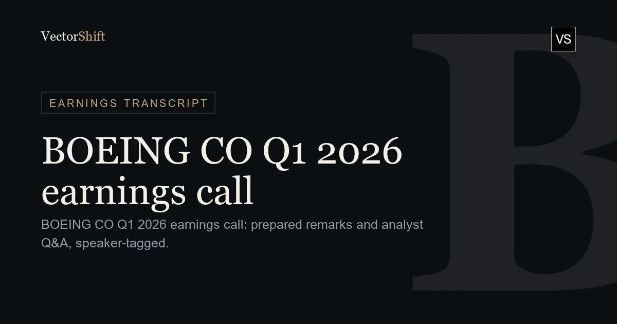 The Boeing Company Q1 2026 earnings call