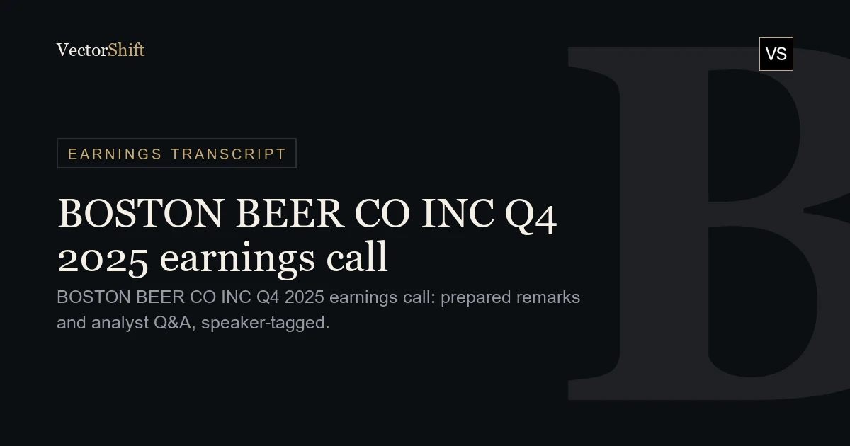 The Boston Beer Company, Inc. Q4 2025 earnings call