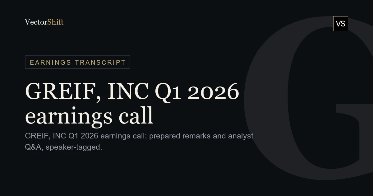 Greif, Inc. Q1 2026 earnings call
