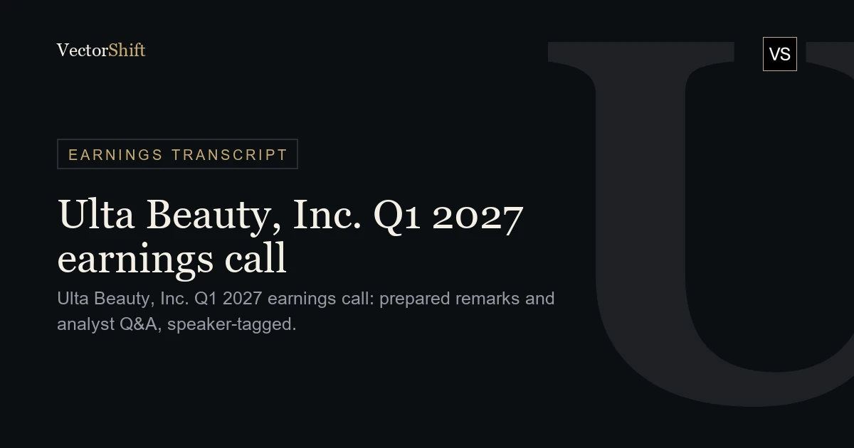 Ulta Beauty, Inc. Q1 2027 earnings call