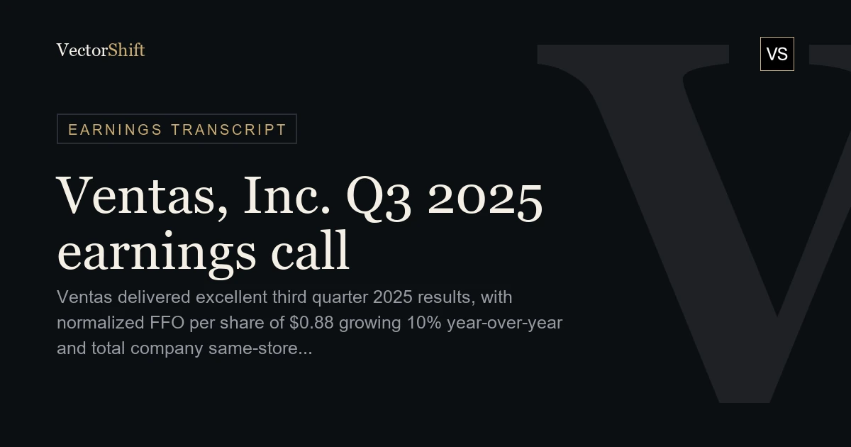 Ventas Inc. Q3 2025 earnings call