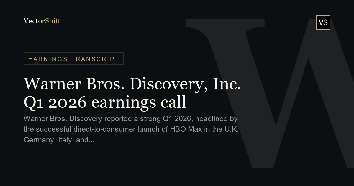 Warner Bros. Discovery Inc. Q1 2026 earnings call