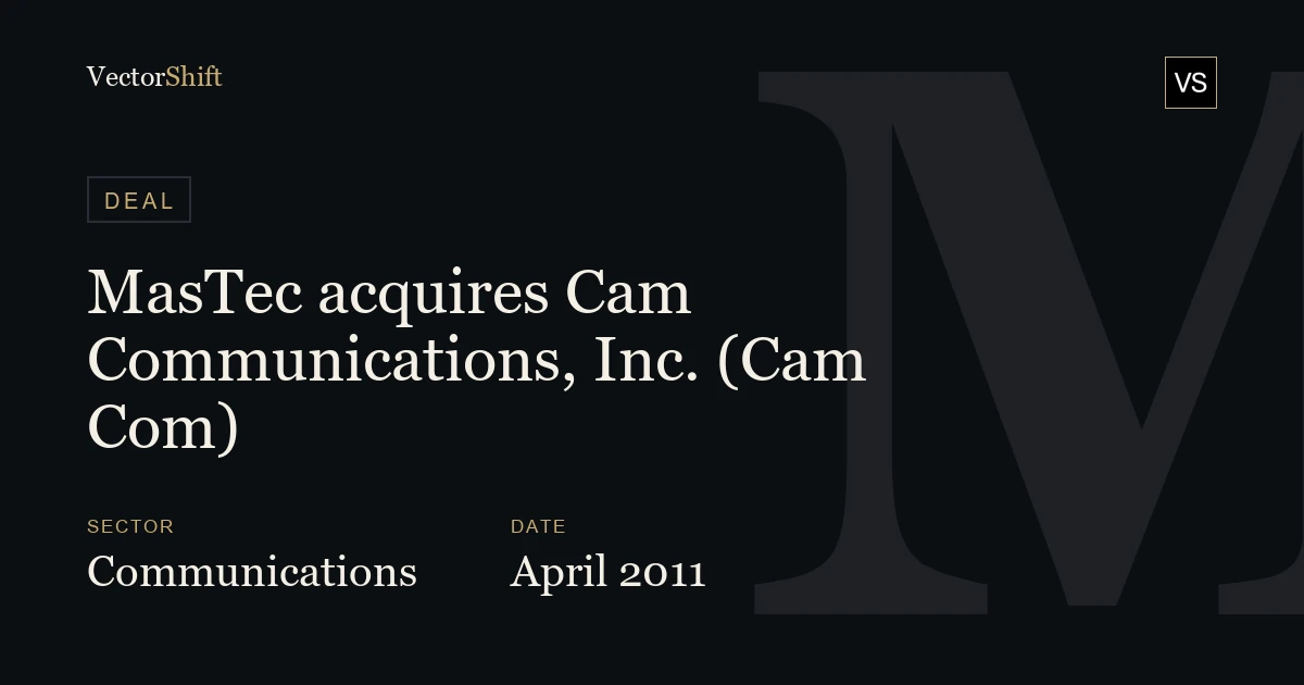 MasTec acquires Cam Communications, Inc. (Cam Com) (2011)