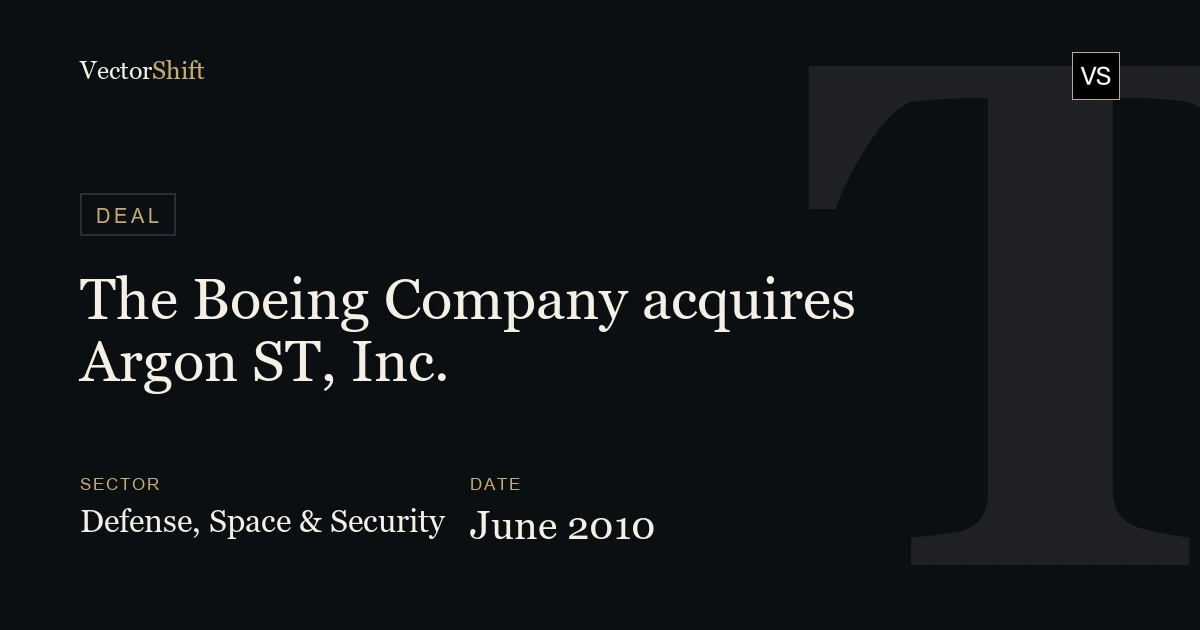The Boeing Company acquires Argon ST, Inc. (2010)