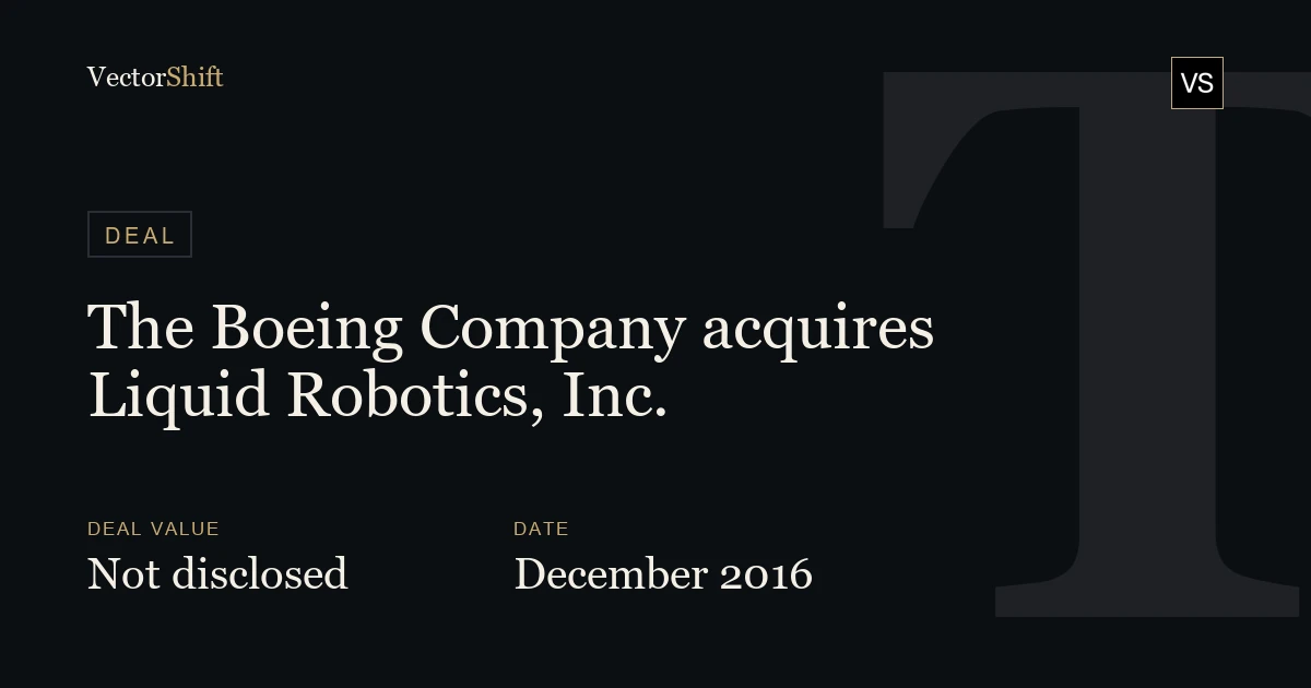 The Boeing Company acquires Liquid Robotics, Inc. (2016)
