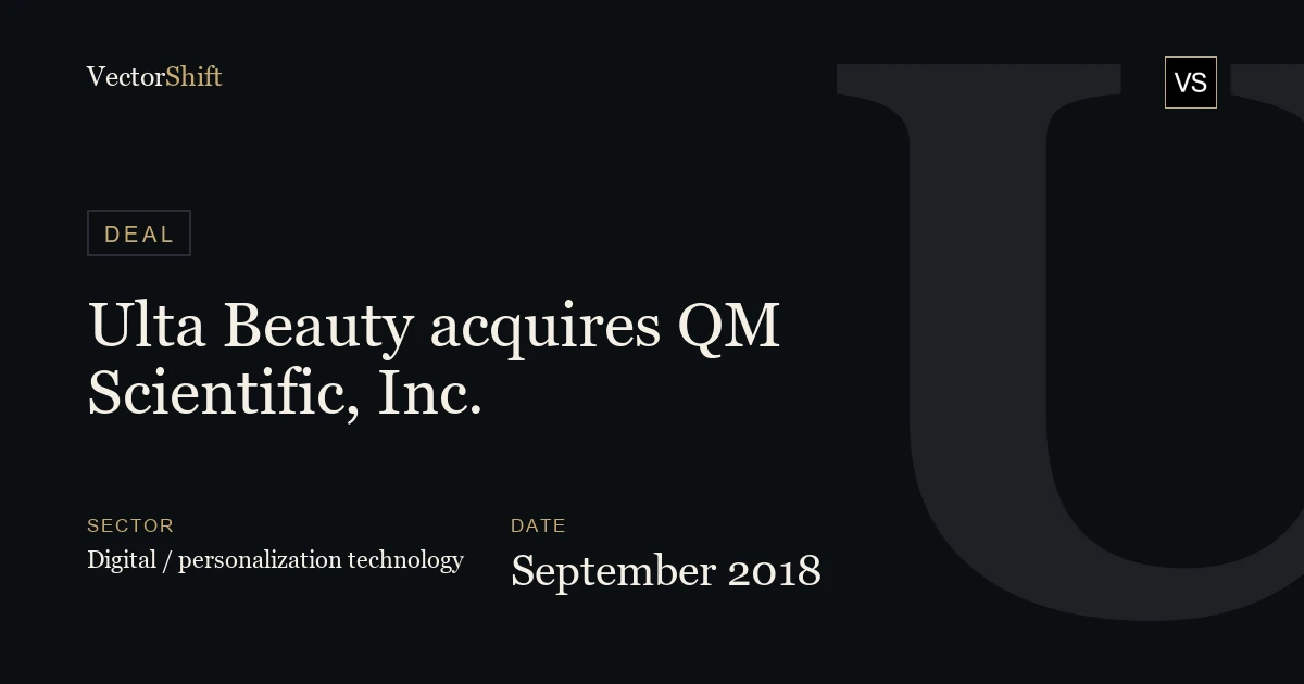 Ulta Beauty acquires QM Scientific, Inc. (2018)